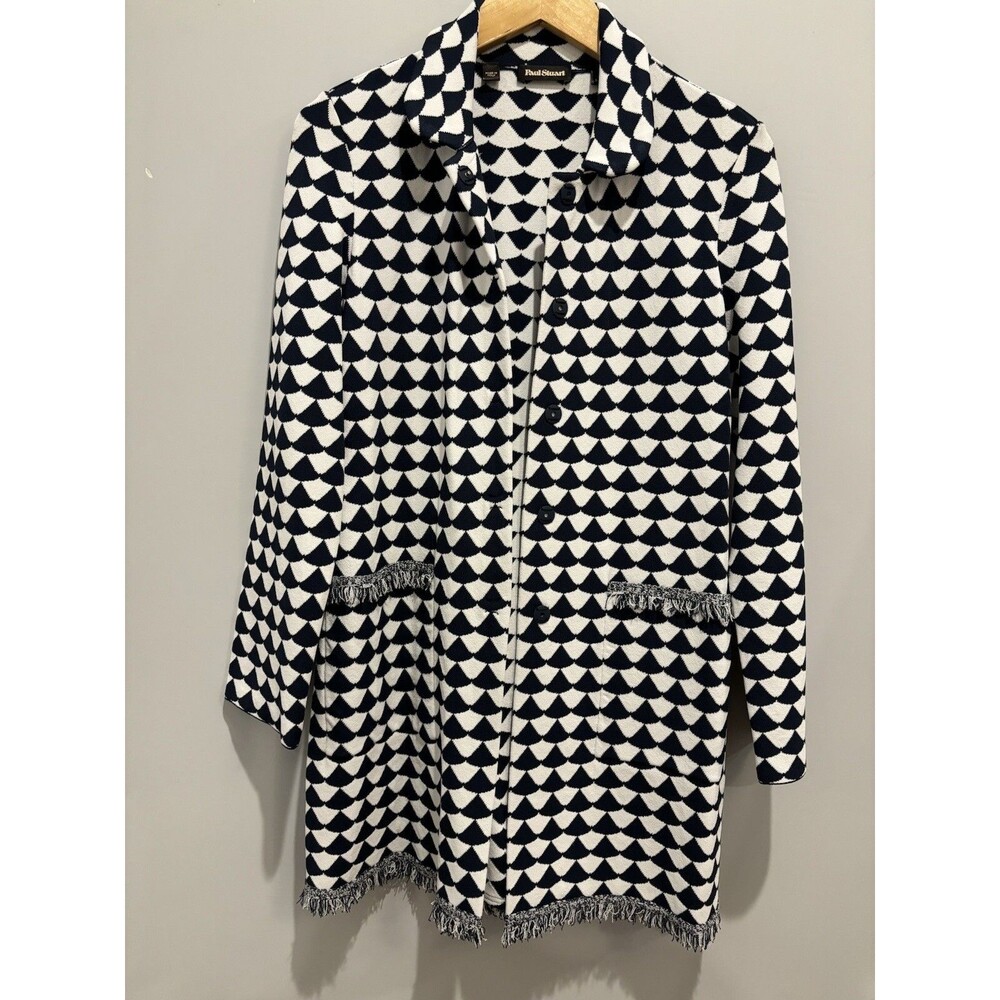 Paul Stuart Women's Long Double Knit Cardigan Duster Sweater Coat - Picture 3 of 12